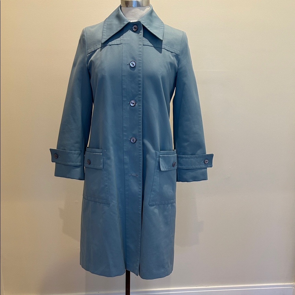 Vintage Forecaster of Boston Chic Blue Trench Coat for Women Size 7/8